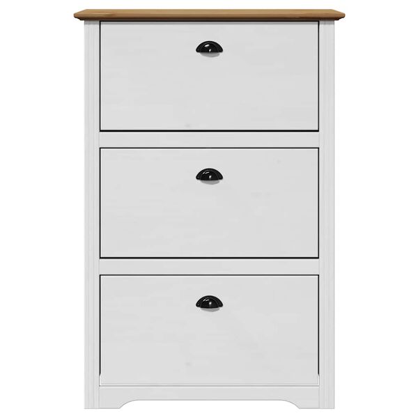 VidaXL Stojan na topánky "BODO" Biela a hnedá 80x35x118 cm