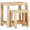 vidaXL 2-dielny ručne maľovan&yacute; set pr&iacute;ručn&yacute;ch stol&iacute;kov mangov&yacute; mas&iacute;v