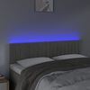 vidaXL Čelo postele s LED bledosiv&eacute; 144x5x78/88 cm zamat