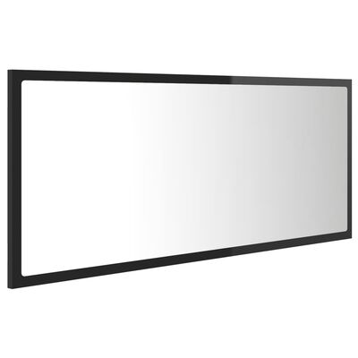 vidaXL LED kúpeľňové zrkadlo lesklé čierne 100x8,5x37 cm akryl