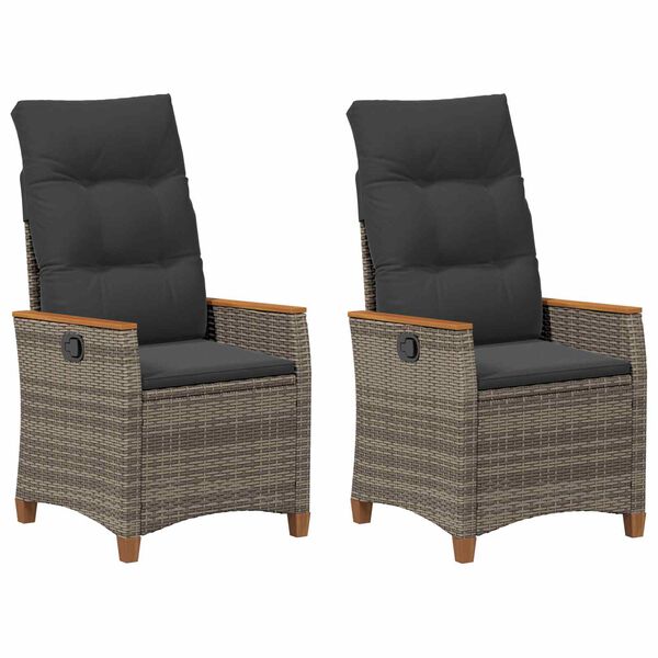 vidaXL Z&aacute;hradn&eacute; leh&aacute;tko Siv&aacute; a tmavo siv&aacute; 64 x 57,5 x 112 cm polyratan