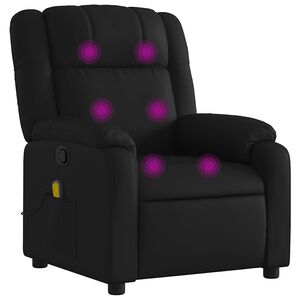 vidaXL Mas&aacute;žne kreslo s polohovac&iacute;m mechanizmom, čierne, umel&aacute; koža