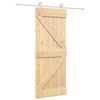 vidaXL Posuvn&eacute; dvere Pr&iacute;rodn&aacute; a biela 80 x 210 cm Borovicov&yacute; mas&iacute;v