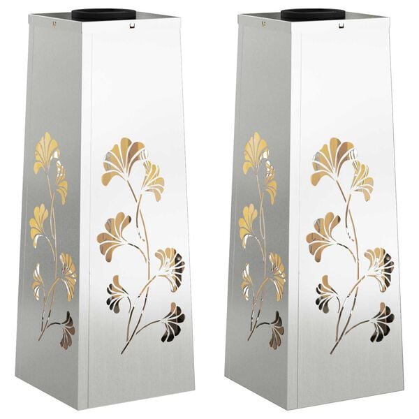 vidaXL Sol&aacute;rne LED svetlo na chodn&iacute;k 2 pcs Zinkovan&yacute; Zinkovan&yacute;