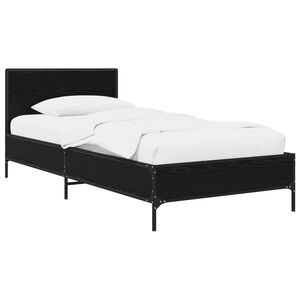 vidaXL R&aacute;m postele s čelom Čierny dub 80 x 200 cm Kompozitn&eacute; drevo