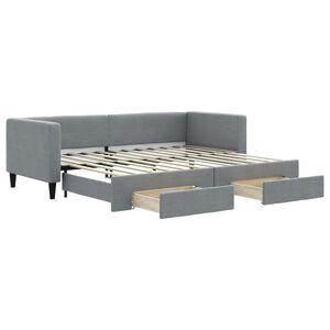 vidaXL Rozkladacia denn&aacute; posteľ so z&aacute;suvkami bledosiv&aacute; 80x200 cm l&aacute;tka