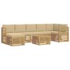 vidaXL Z&aacute;hradn&aacute; s&uacute;prava gaučov 8 pcs Biela a b&eacute;žov&aacute; 59 x 59 x 37 cm