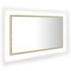 vidaXL LED k&uacute;peľňov&eacute; zrkadlo dubu sonoma 80x8,5x37 cm, akryl