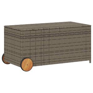 vidaXL Z&aacute;hradn&yacute; &uacute;ložn&yacute; box s kolieskami siv&yacute; 190 l polyratan