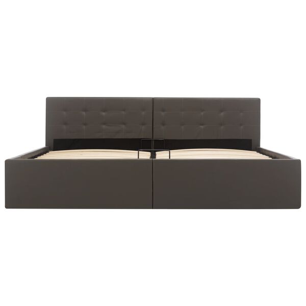 vidaXL Hydraulický posteľný rám+úložný priestor, umelá koža 180x200 cm