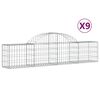vidaXL Obl&uacute;kov&yacute; gabionov&yacute; k&ocirc;&scaron; 9 ks 200x30x40/60 cm pozinkovan&eacute; železo