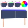 vidaXL Čelo postele s LED modr&eacute; 144x5x78/88 cm l&aacute;tka