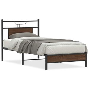 vidaXL Posteľn&yacute; r&aacute;m bez matraca hned&yacute; dub 75x190 cm kompozitn&eacute; drevo