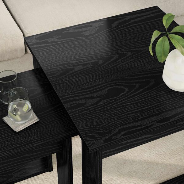 vidaXL S&uacute;prava na k&aacute;vov&yacute; stol&iacute;k 2 pcs Čierny dub Kompozitn&eacute; drevo