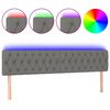 vidaXL Čelo postele s LED tmavosiv&eacute; 200x7x78/88 cm l&aacute;tka
