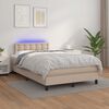 vidaXL Boxspring posteľ+matrac a LED, kapuč&iacute;nov&aacute; 120x190cm, umel&aacute; koža