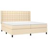 vidaXL Boxspring posteľ s matracom kr&eacute;mov&aacute; 200x200 cm l&aacute;tka