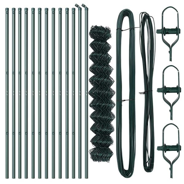 vidaXL Stĺp na plot. Zelen&aacute; 25 x 1 m (sieťka 40 x 40 mm) Ocel a PVC