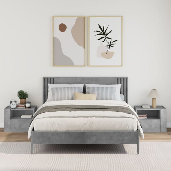 vidaXL Nástenné nočné stolíky 2 ks betónovosivé 45x30x35 cm