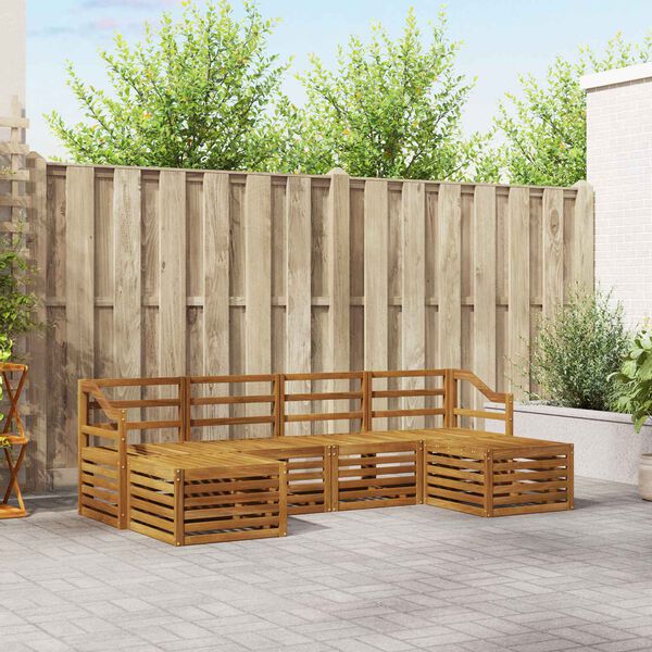 vidaXL S&uacute;pravy pohoviek 6 pcs Pr&iacute;rodn&aacute; Pevn&eacute; ak&aacute;ciov&eacute; drevo