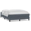 vidaXL Posteľn&yacute; r&aacute;m boxspring s matracom tmavosiv&yacute; 140x220 cm zamat