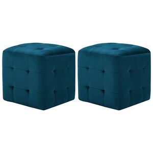 vidaXL Taburetky 2 ks modr&eacute; 30x30x30 cm semi&scaron;ov&aacute; l&aacute;tka