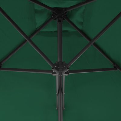 vidaXL Vonkajší slnečník s oceľovou tyčou 300 cm zelený