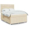 vidaXL Boxspring posteľ s matracom kr&eacute;mov&yacute; 140x190 cm l&aacute;tka