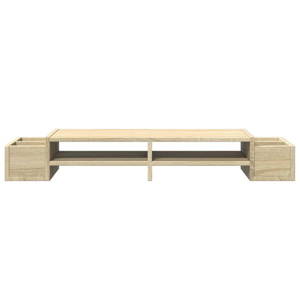 vidaXL Stojan na monitor s policou dub sonoma 100x27x15 cm komp. drevo