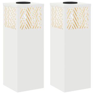 vidaXL Sol&aacute;rne LED svetlo na chodn&iacute;k 2 ks Tepl&aacute; biela 18 x 18 x 50 cm