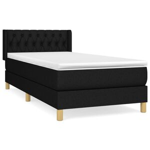 vidaXL Boxspring posteľ s matracom čierna 100x200 cm l&aacute;tka