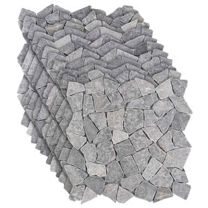 vidaXL Mozaikov&eacute; dlaždice Svetlosiv&aacute; 30 x 30 cm Mramor