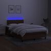 vidaXL Boxspring posteľ s matracom a LED tmavohned&aacute; 120x190 cm l&aacute;tka