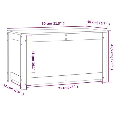 vidaXL Úložný box biely 80x40x45,5 cm masívna borovica