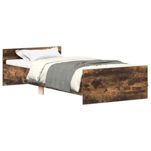 vidaXL Posteľn&yacute; r&aacute;m bez matraca dymov&yacute; dub 90x200 cm kompozitn&eacute; drevo