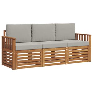 vidaXL S&uacute;pravy pohoviek s vank&uacute;&scaron;om 3 pcs Pr&iacute;rodn&aacute; a svetlosiv&aacute;