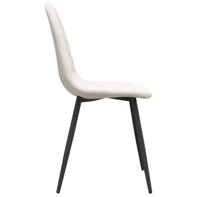vidaXL Jedálenské stoličky 4 ks, krémovo biele, zamat