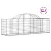 vidaXL Obl&uacute;kov&yacute; gabionov&yacute; k&ocirc;&scaron; 14 ks 200x50x60/80 cm pozinkovan&eacute; železo