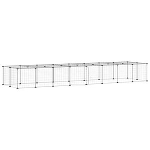 vidaXL 36-panelov&aacute; klietka pre dom&aacute;ce zvierat&aacute; čierna 280x70x35 cm oceľ