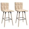 vidaXL Barové stoličky 2 ks krémové látkové