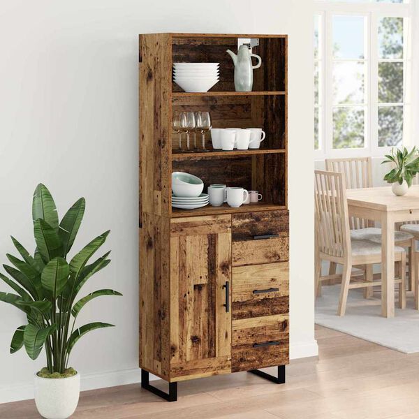 vidaXL Highboard Star&eacute; drevo 69,5 x 34 x 180 cm Kompozitn&eacute; drevo