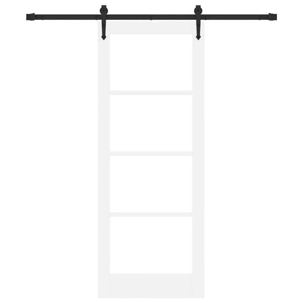 vidaXL Posuvné dvere Biela 78 x 202 cm Masívne borovicové drevo a sklo