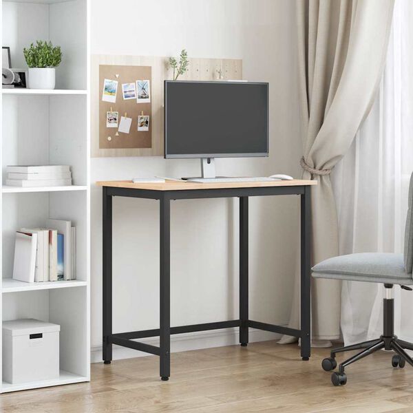 vidaXL st&ocirc;l Pr&iacute;rodn&aacute; 80 x 50 x 77 cm Inžinierske drevo a oceľ