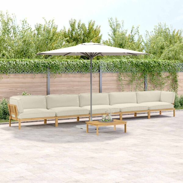 vidaXL Sada pohoviek s vank&uacute;&scaron;om 6 pcs Kr&eacute;mov&aacute; Pevn&eacute; ak&aacute;ciov&eacute; drevo