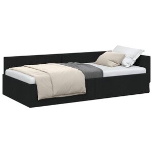 vidaXL Rohov&yacute; r&aacute;m postele s čelnou doskou Čierny 80 cm x 200 cm l&aacute;tka