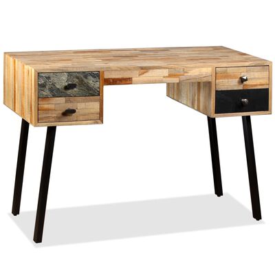 vidaXL Písací stôl z masívneho recyklovaného dreva, 110x50x76 cm