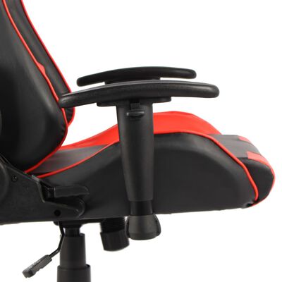 vidaXL Otočná herná stolička červená PVC