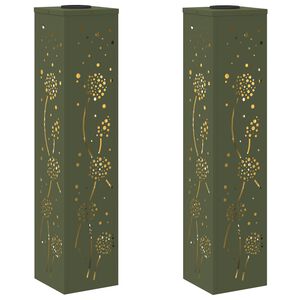 vidaXL Sol&aacute;rne LED svetlo na chodn&iacute;k 2 ks Tepl&aacute; biela 18 x 18 x 80 cm