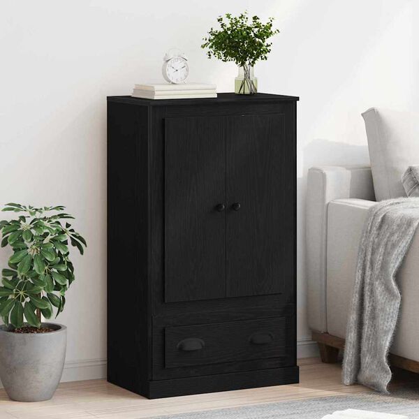 vidaXL Highboard Čierny dub 60 x 35,5 x 103,5 cm Kompozitn&eacute; drevo