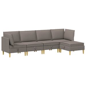 vidaXL S&uacute;prava n&aacute;bytku do ob&yacute;vačky s vank&uacute;&scaron;om 5 pcs Sivohned&aacute; L&aacute;tka